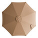 A round clay brown umbrella canopy designed for steel push lift umbrellas.