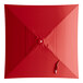 A square carnation red umbrella canopy designed for aluminum push lift umbrellas.