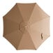 A round clay brown umbrella canopy designed for 6-foot steel push lift umbrellas.