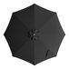 A round coal black umbrella canopy designed for 9-foot bamboo pulley lift umbrellas.