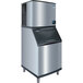 A Manitowoc Indigo Series remote condenser ice machine with a stainless steel exterior.