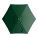 A round forest green umbrella canopy designed for 6-foot aluminum push lift umbrellas.