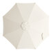 A round fossil white umbrella canopy designed for 7 1/2 foot steel push lift umbrellas.