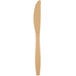 A gold-colored heavy weight plastic knife.