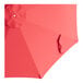 A round poppy red umbrella canopy designed for 7 1/2 foot steel push lift umbrellas.