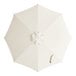 A round fossil white umbrella canopy designed for 7 1/2' bamboo pulley lift umbrellas.