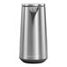 A brushed stainless steel foam sensor pump with a refillable cartridge.