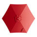 A round carnation red umbrella canopy designed for 9-foot aluminum push lift umbrellas.