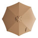 A round clay brown umbrella canopy designed for 9-foot bamboo pulley lift umbrellas.