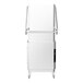 A commercial high-temperature door-type dishwasher with a high hood and built-in booster heater.