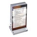 A clear acrylic block frame with a rectangular base, designed to display a 5" x 7" portrait insert.