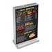 An acrylic block frame with a clear acrylic base designed to hold an 8 1/2" x 11" portrait display.
