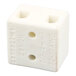A two-pole ceramic terminal block.