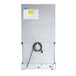 A commercial countertop nugget ice machine and water dispenser with a stainless steel back panel and attached power cord.
