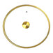 A round tempered glass cover with gold accents and a central gold handle.