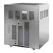 An air-cooled commercial ice machine with a metal exterior and vented panels.