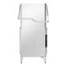 A commercial stainless steel door-type high temperature dishwasher with a built-in booster heater.