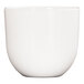 A white round melamine bowl with a smooth finish.