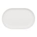 An 11 by 7 inch white oval melamine platter.