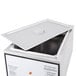 A Vollrath stainless steel rectangular lid on a white background.
