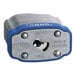 A blue ABUS 41/40 laminated steel padlock with ETERNA coating, made in Germany.