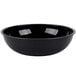A black round ribbed plastic bowl with a 3.2 quart capacity.