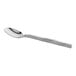 A stainless steel teaspoon with a slightly textured handle.