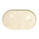 An oval-shaped, beige sandstone resin amenity tray.