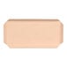 A rectangular clay-colored faux leather amenity tray with slightly raised edges.