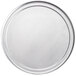 An American Metalcraft round silver pizza pan with a wide rim.