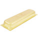 A rectangular yellow plastic food pan.