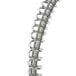 A silver metal spiral spring.