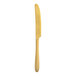 A brushed gold stainless steel dessert knife.