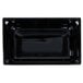 A black rectangular Vollrath plastic food pan.