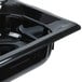 A Vollrath black plastic food pan with a lid.