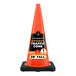 An orange 28-inch heavy-duty PVC traffic cone with a black anti-slip base.