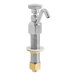 A T&S chrome faucet with a brass handle.