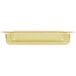 A Vollrath amber plastic food pan.