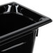 A black plastic Vollrath food pan.