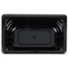 A black plastic Vollrath food pan with a lid.