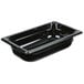 A black plastic Vollrath food pan with a lid.