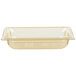 A white rectangular plastic food pan with a lid.