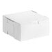 A plain white, rectangular bakery box with a fold-over lid, designed for packaging pies or baked goods.