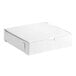 A plain white, square bakery box with a closed lid, designed for pies or baked goods.