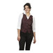 A women's customizable burgundy brocade diamond pattern server vest in extra small.