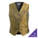A women's extra large gold brocade diamond pattern server vest with customizable embroidery.