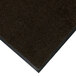 A brown and black rectangular floor mat with a plush texture and universal cleated backing.