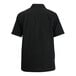 A men's black short-sleeve service or housekeeping shirt in a poly/cotton blend, shown from the back.