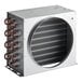 A metal condenser unit with copper tubing, designed for use with Avantco EUC-H-230-A and EUC-F-230-A models.