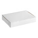 A plain white rectangular bakery box with a closed lid.